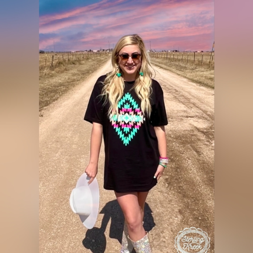 Turquoise Sands Boyfriend T-shirt Dress